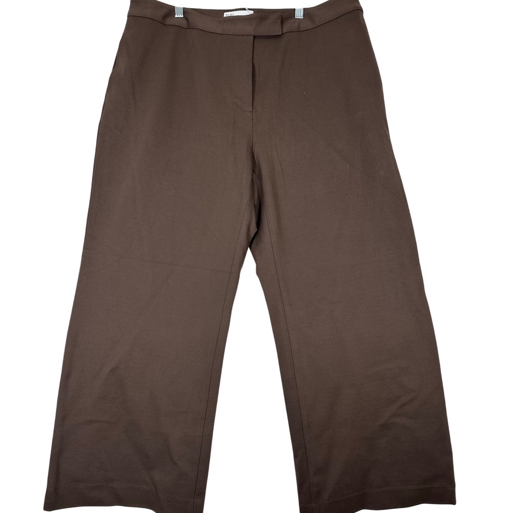 Pari Passu Ponte Pants 16 Espresso Brown NWT Wide Leg Trousers Luxury Designer - Picture 3 of 9